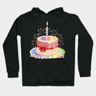 Rainbow birthday tartlet with candle Hoodie